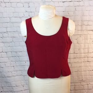 Albert Nipon Red Sleeveless Top Size 10